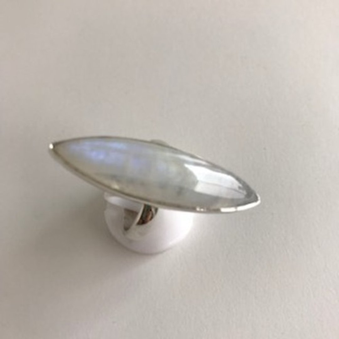 Marquis cut moonstone ring - 戒指 - 其他金属 