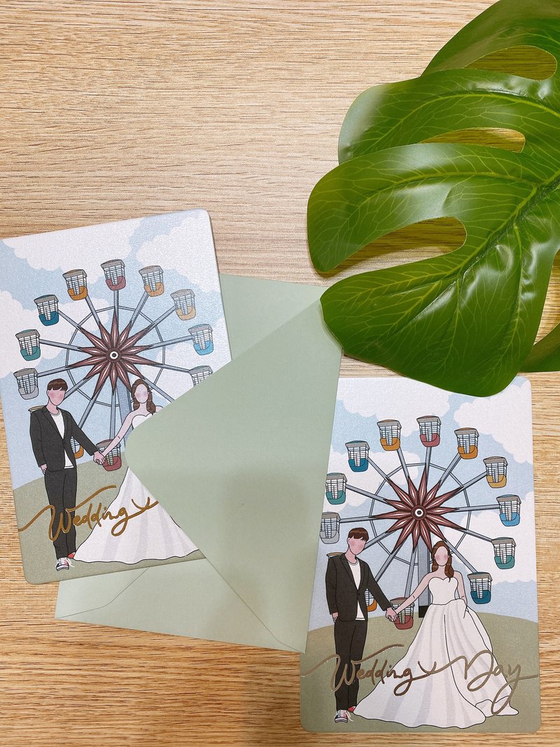 定制化手工喜帖设计/结婚书约+烫金  电子档赠手机壁纸 - 喜帖 - 纸 金色