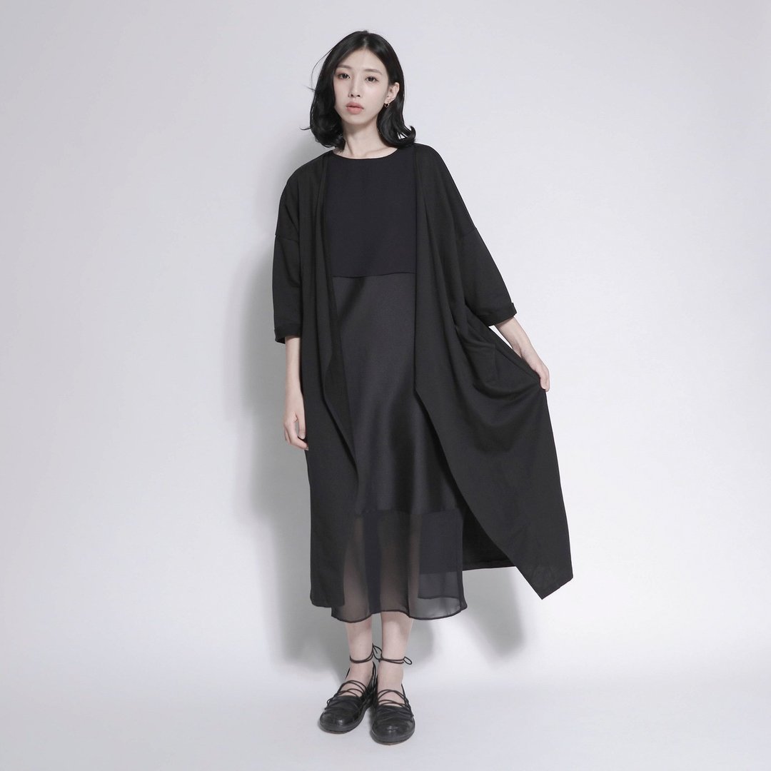 SU:MI said Sartre 莎特长版剪接罩衫_7AF300_黑 - 背带裤/连体裤 - 棉 黑色