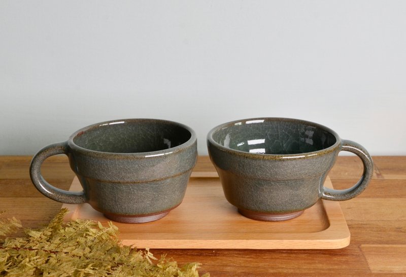 青瓷冰层咖啡对杯 - 咖啡杯/马克杯 - 陶 