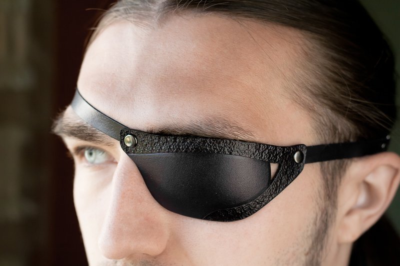Leather Eye Patch | Sport Design Eye Patch | Black Eye Patch - 眼罩 - 真皮 