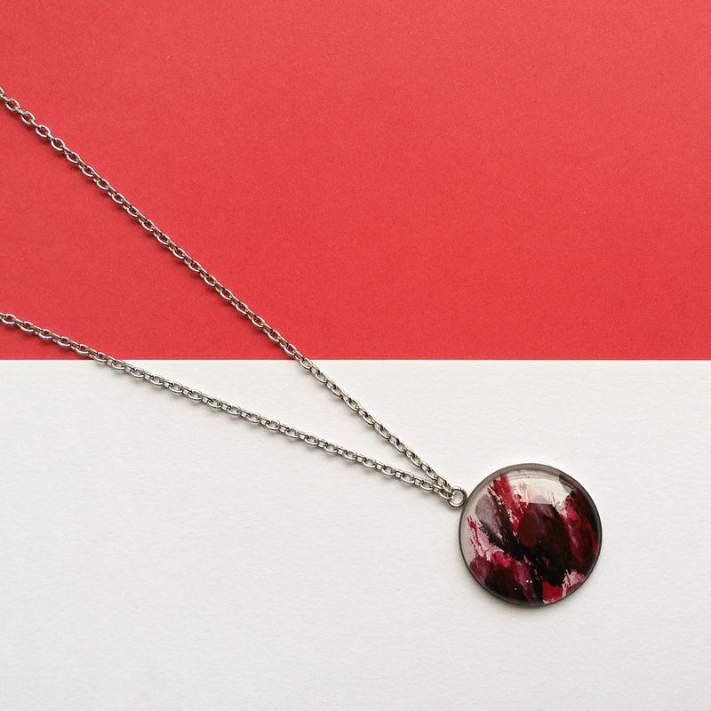 CHEW 'N' GIAM | Hand Painted Necklace [Red Series] - 项链 - 纸 红色