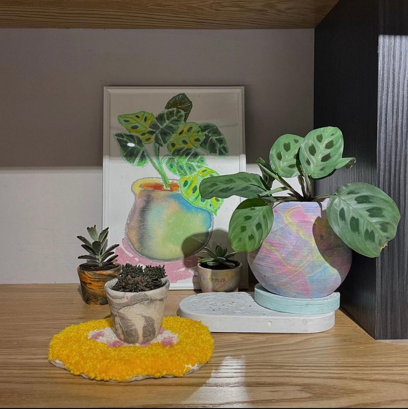 疗愈水影画盆栽体验课程 DIY 附饮品点心 - 植栽 - 陶 