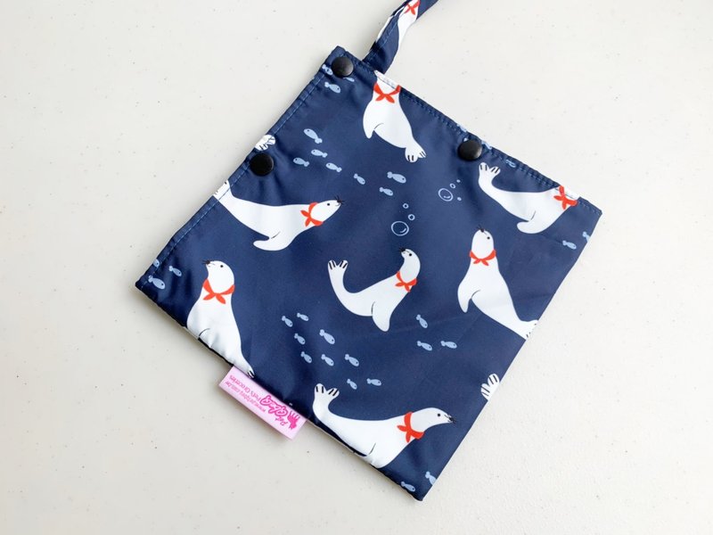 蓝色海豹 手工食物袋 L型方便款 韩国布料&美国认证食品布料 - 便当盒/饭盒 - 其他材质 