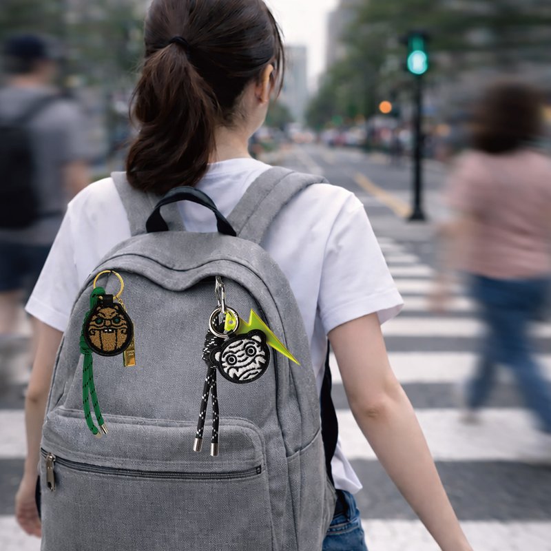 虎爷毛巾绣皮质吊饰 HOLY YA 质感守护御守 祈福包包配件 - 吊饰 - 聚酯纤维 