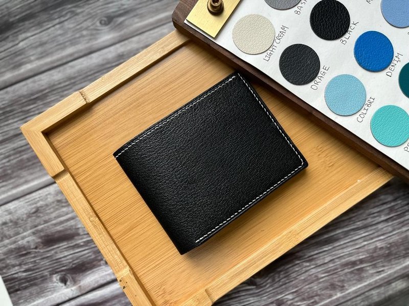 【定制】手缝两页短夹【山羊皮系列】 - 皮夹/钱包 - 真皮 