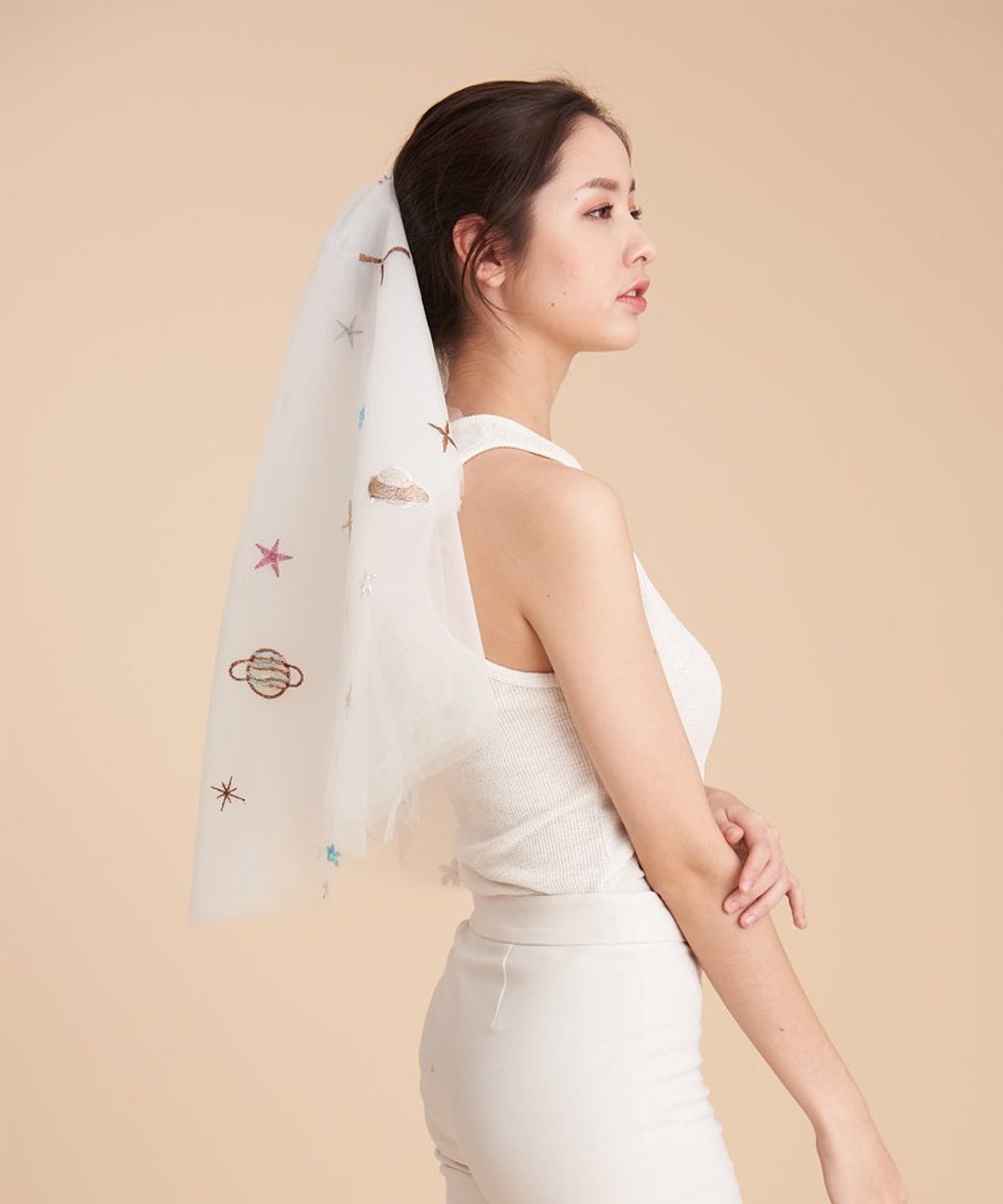 Galaxy Wedding Veil - 发饰 - 聚酯纤维 白色