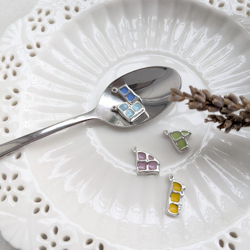 迷你下午茶 -咬一口松饼-珐琅925纯银粉彩项链 - 项链 - 其他金属 多色