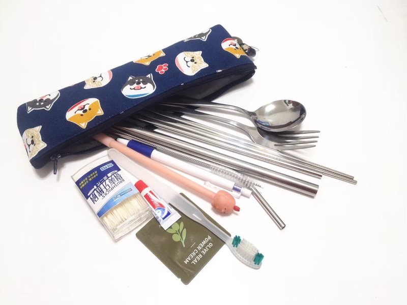 大食怪环保收纳袋-大头柴犬(蓝色) - 收纳用品 - 棉．麻 