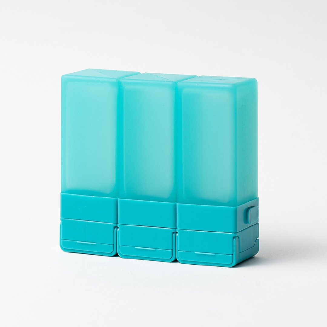 Suzzi 积木旅行分装瓶 海洋蓝绿M 70ml - 三件旅行组 - 收纳用品 - 硅胶 绿色