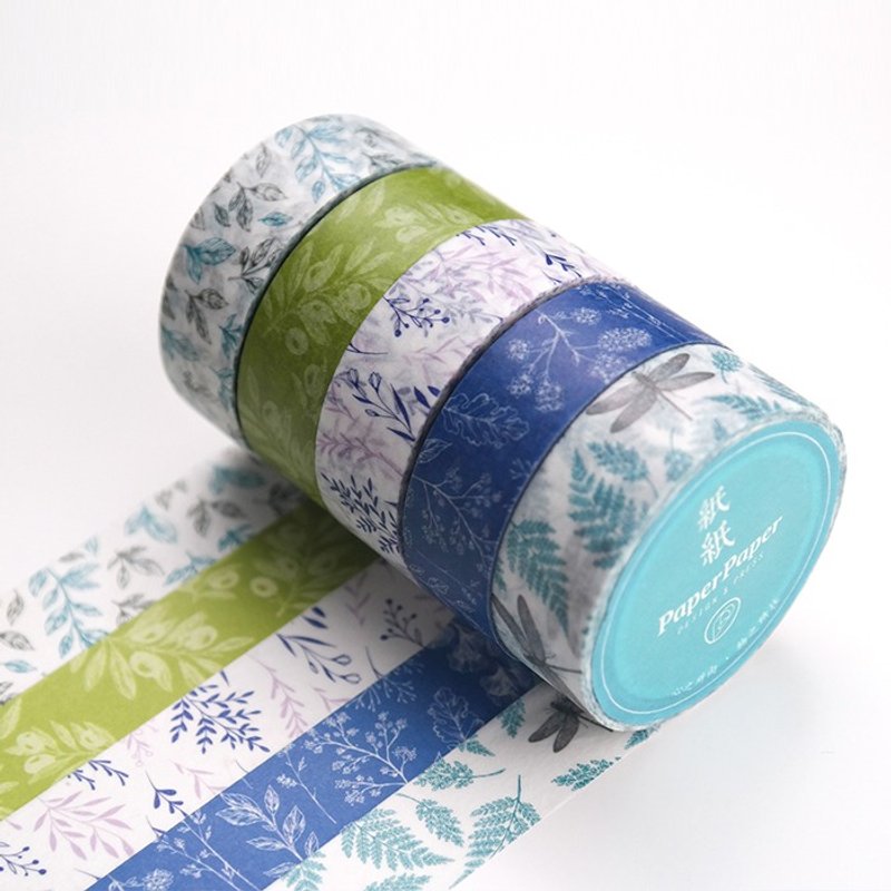 万物生长系列植物花纹图案和纸胶带一组5个装 - 纸胶带 - 纸 多色