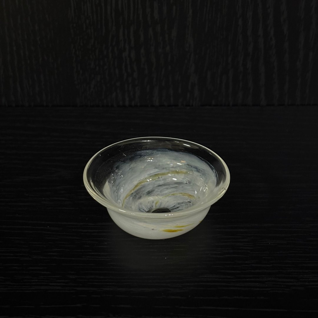 漩光黄纹玻璃盘 - 盘子/餐盘/盘架 - 玻璃 