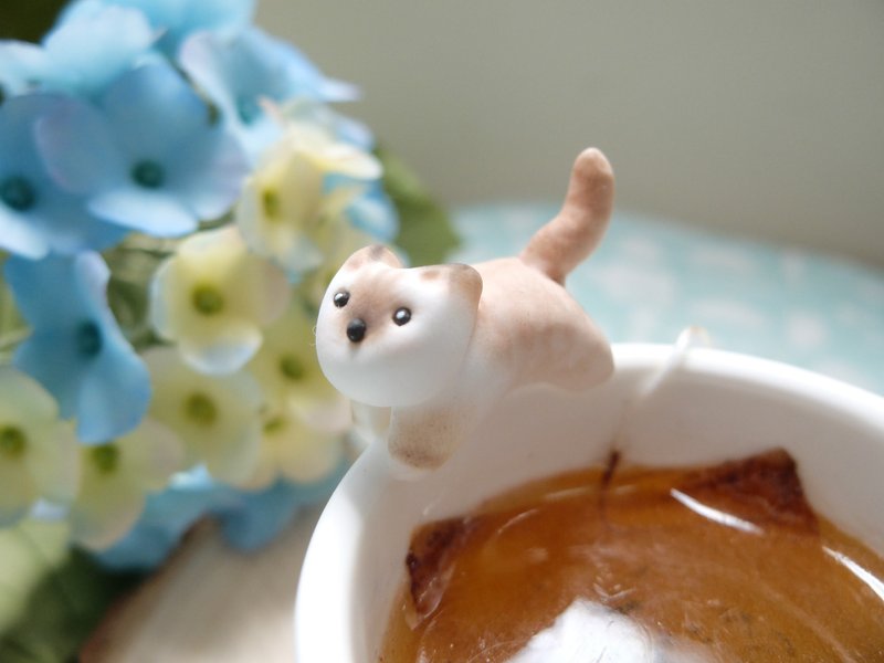 定制订单 - 定制挂杯猫喵茶包架  - 其他 - 粘土 白色