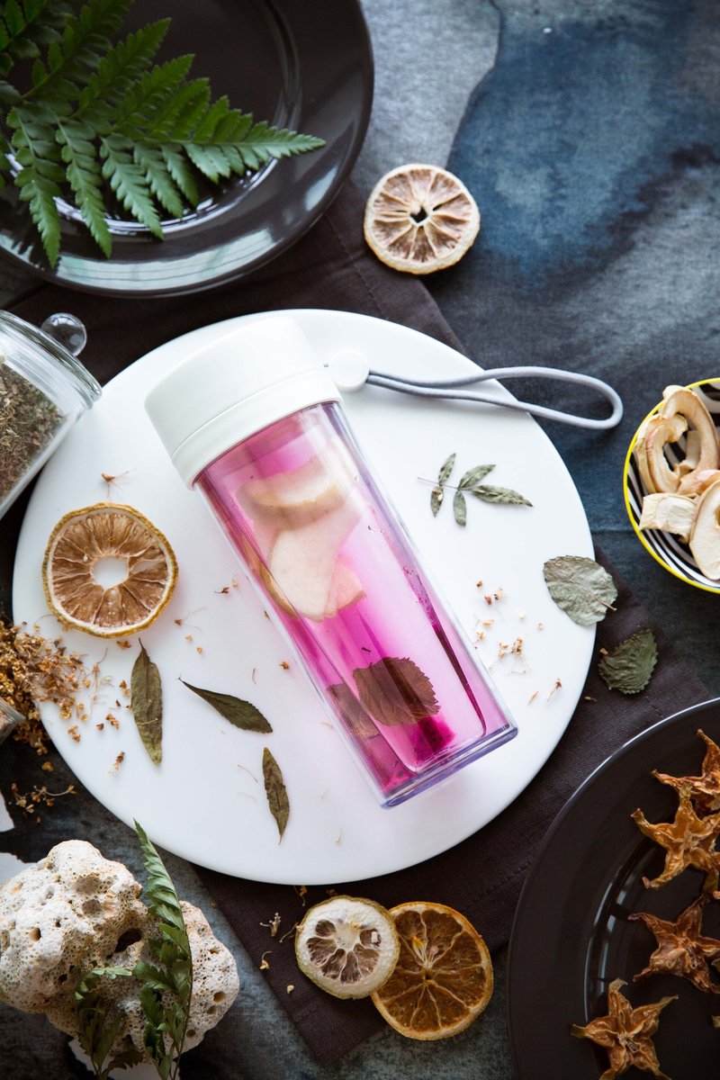 丨小草作丨双层环保塑胶随行杯(未附帆布提袋) - 水瓶/水壶 - 塑料 白色