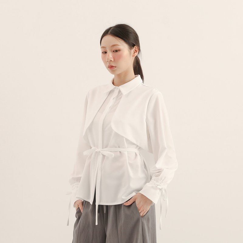【经典原创】Pianzhi_偏执裁片衬衫_CLT521_白 - 女装衬衫 - 其他材质 白色