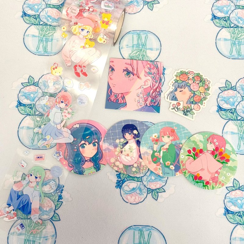 贴纸与 PET 胶带套装 - 纸胶带 - 纸 多色