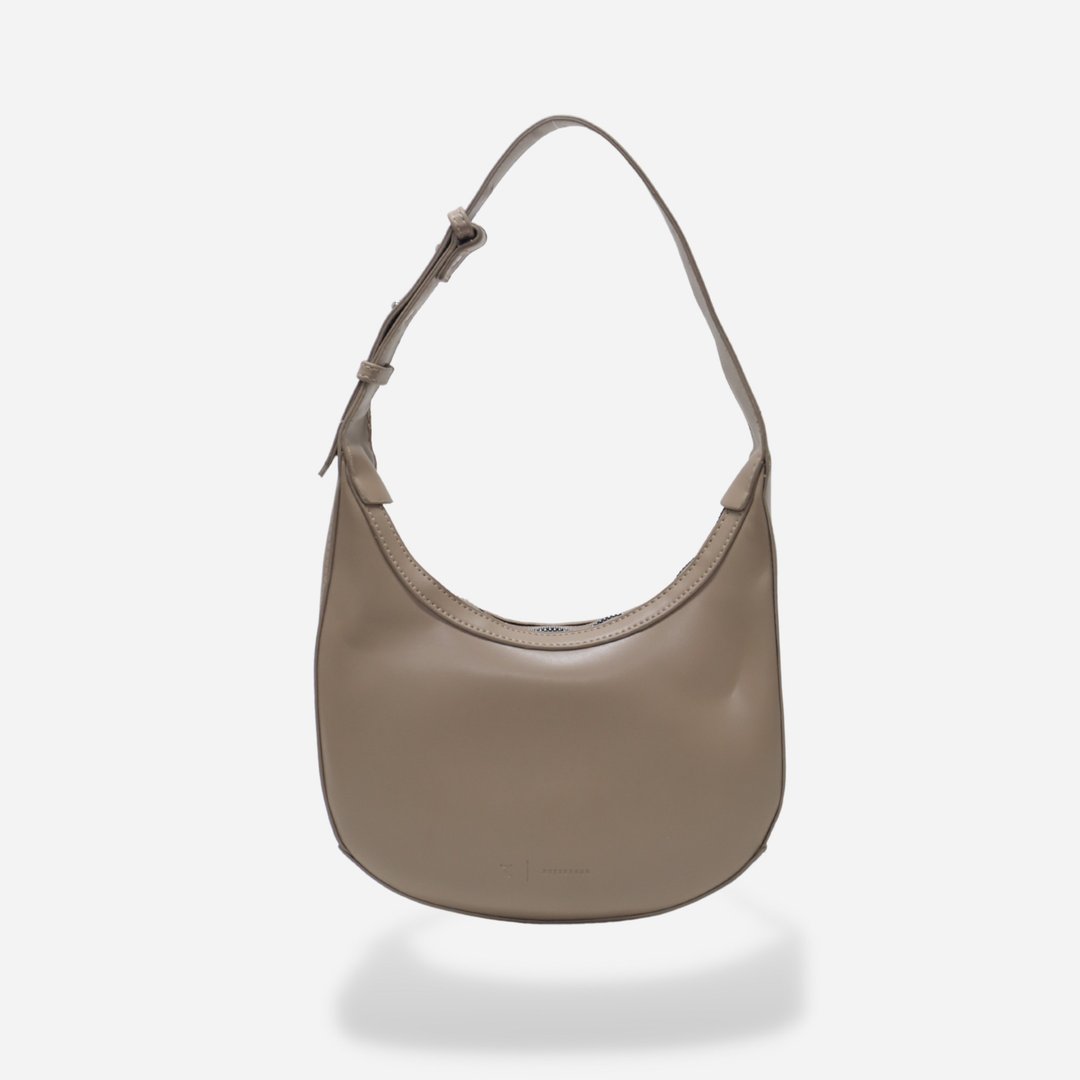 SHOULDER BAG - WARM GREY / RUST BRAND - 手提包/手提袋 - 人造皮革 灰色