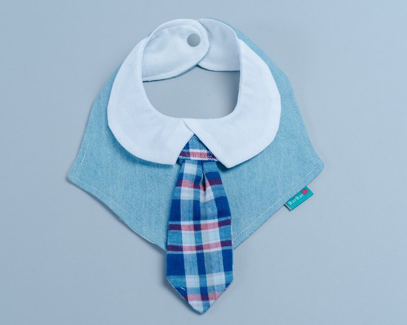 西装口水巾-浅牛西装 - 围嘴/口水巾 - 棉．麻 蓝色