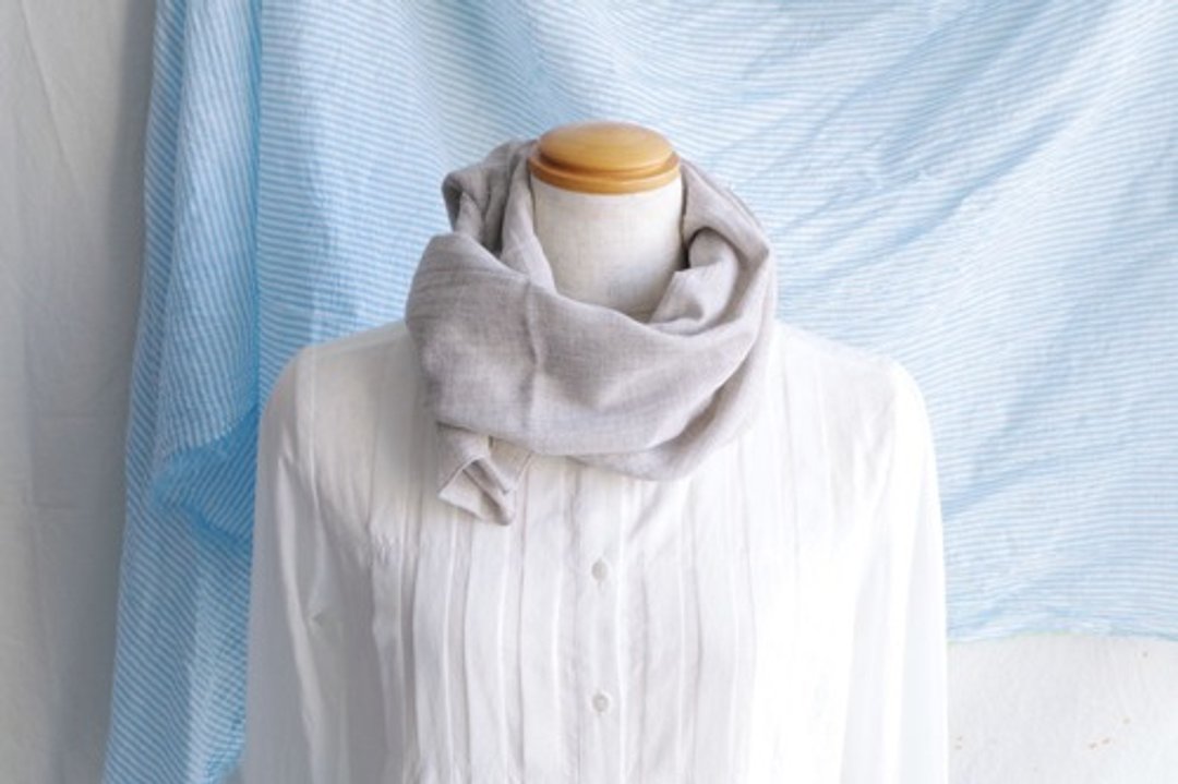 Sunshade Cooling Measures Organic Cotton Compact Muffler [Yakubiera] - 丝巾 - 棉 灰色
