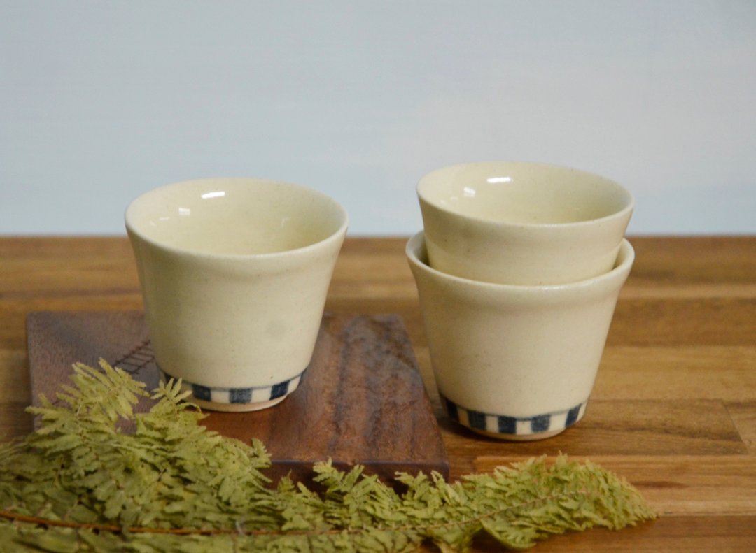 绘白陶小杯I - 茶具/茶杯 - 陶 