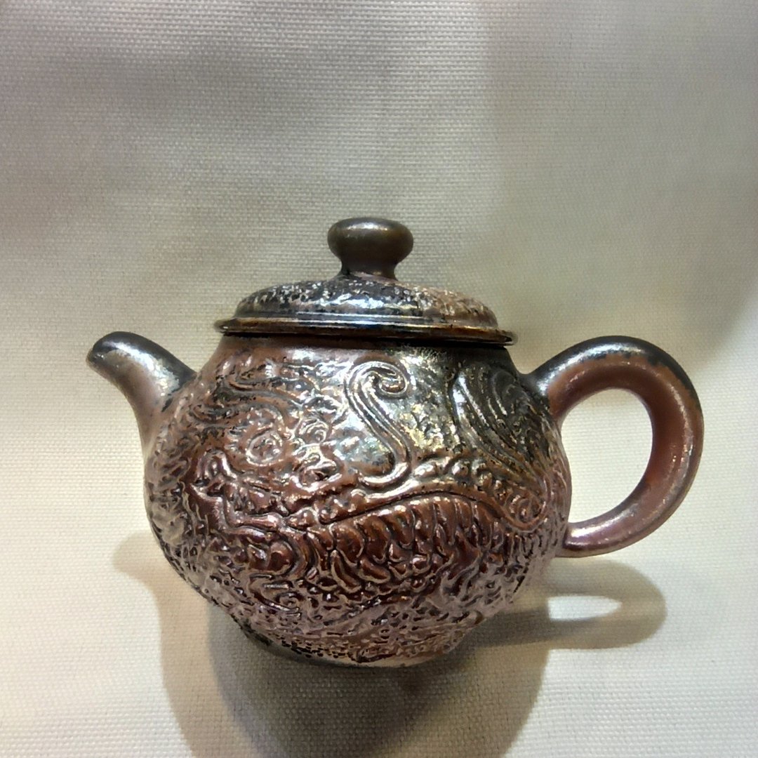 柴烧祥云瑞光麒麟冰烟壶 - 茶具/茶杯 - 陶 金色