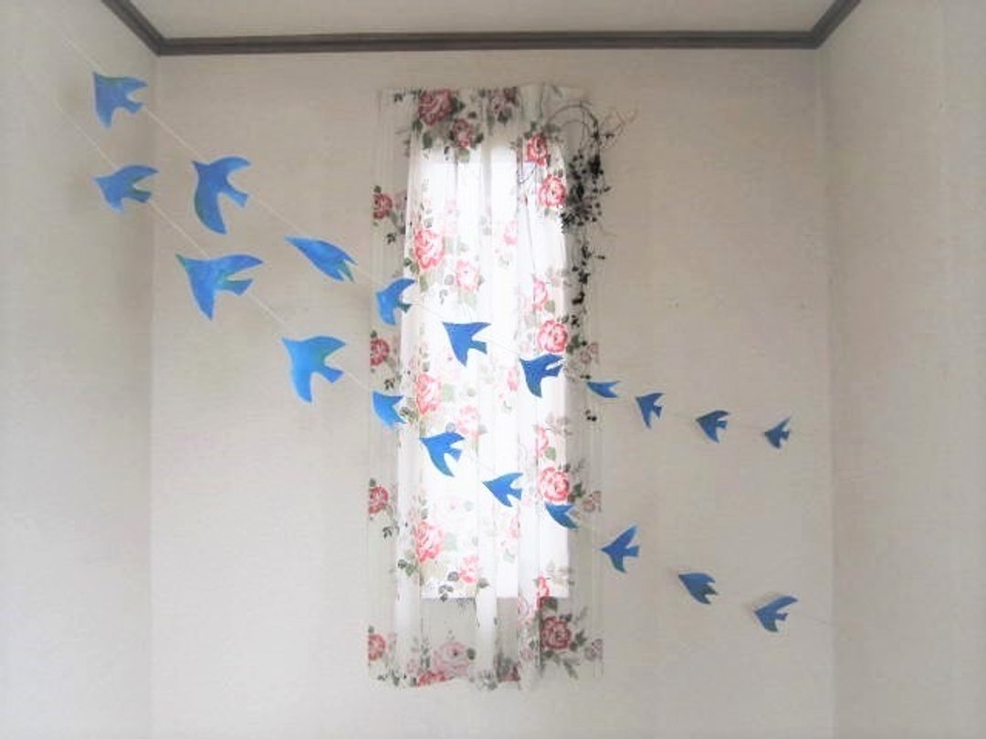 4m L size blue bird garland - 墙贴/壁贴 - 纸 蓝色