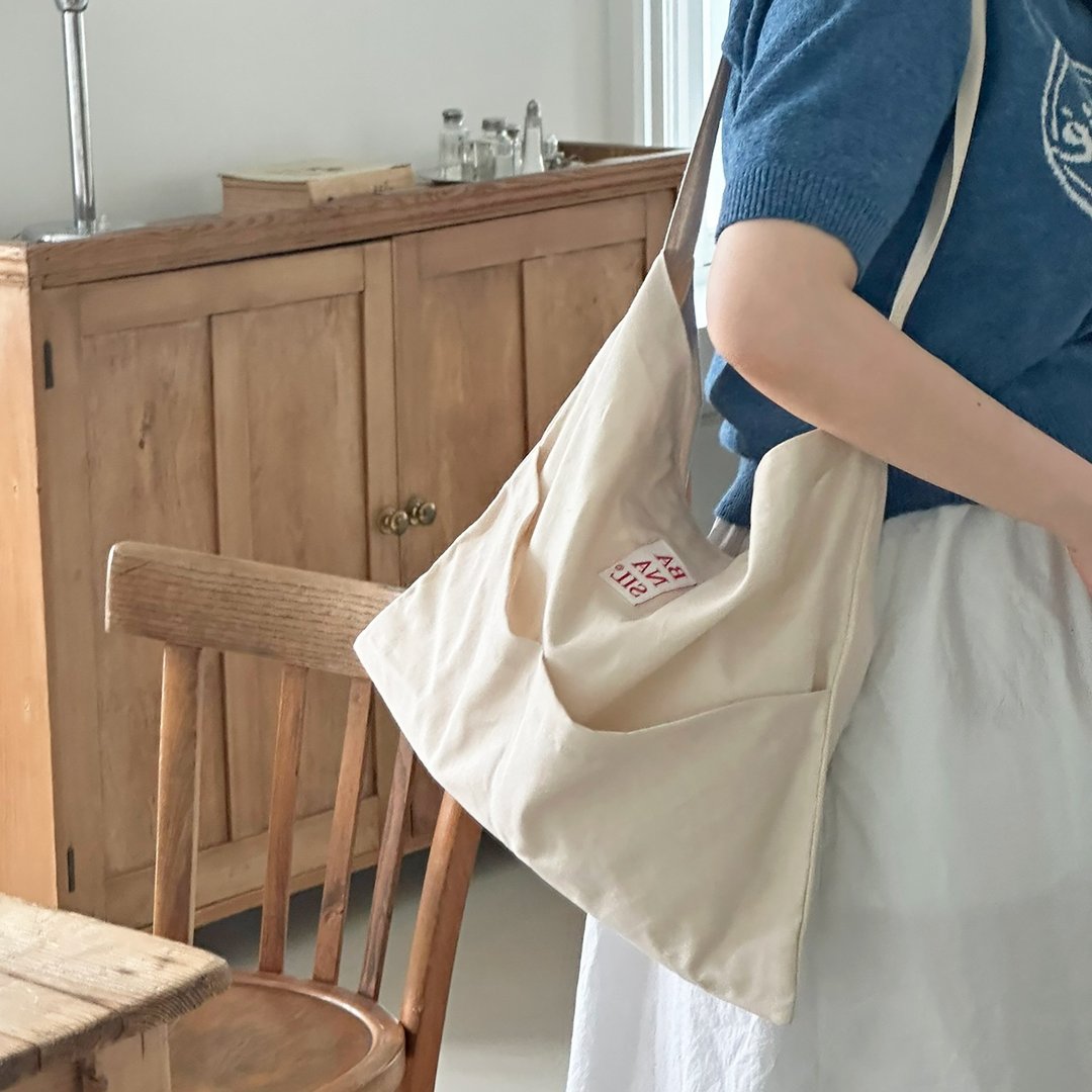 Logo Bag_大型亚麻环保袋 - 手提包/手提袋 - 棉 多色