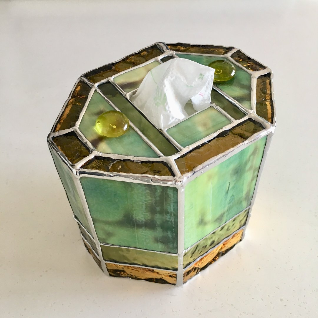 Roll paper case Summer forest glass Bay View - 纸巾盒 - 玻璃 绿色