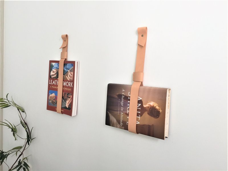 皮革书架 // 多功能真皮带 // 毛巾架固定器 // 皮革杂志架 // - 书架/书挡 - 真皮 