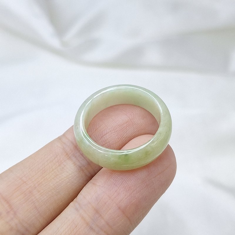 黄加绿戒指 玉戒 国际围14 内径18 | 天然缅甸玉A货翡翠 - 戒指 - 玉石 