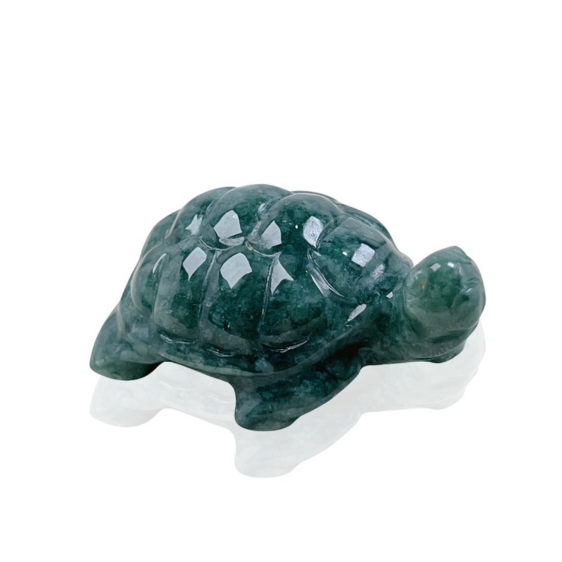 【吉祥·长寿】花青翡翠乌龟摆饰摆件 | 天然缅甸翡翠A货 | 送礼 - 摆饰 - 玉石 绿色