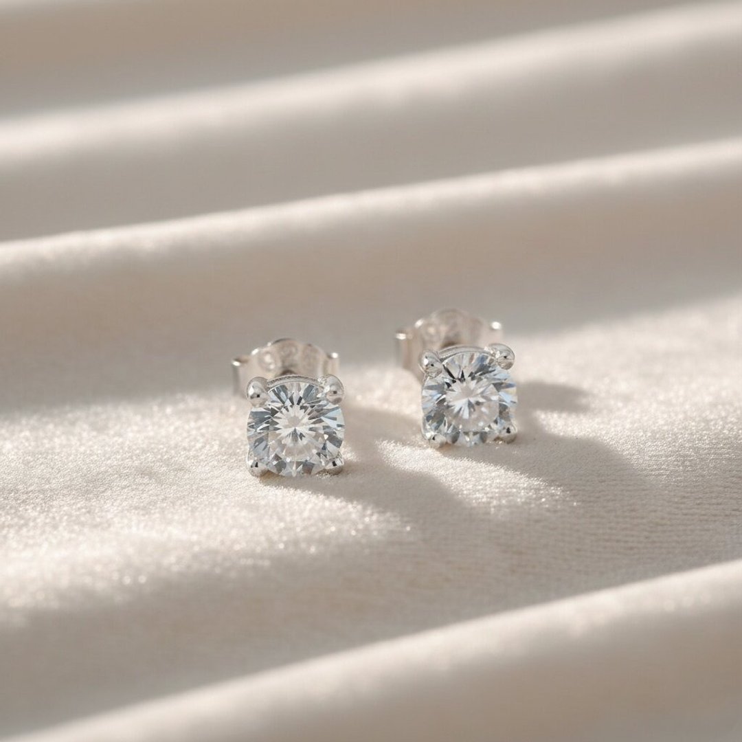【DT&CREATION JEWEL】925 纯银 璀璨耳钉 - 银 | 生日礼 - 耳环/耳夹 - 纯银 银色