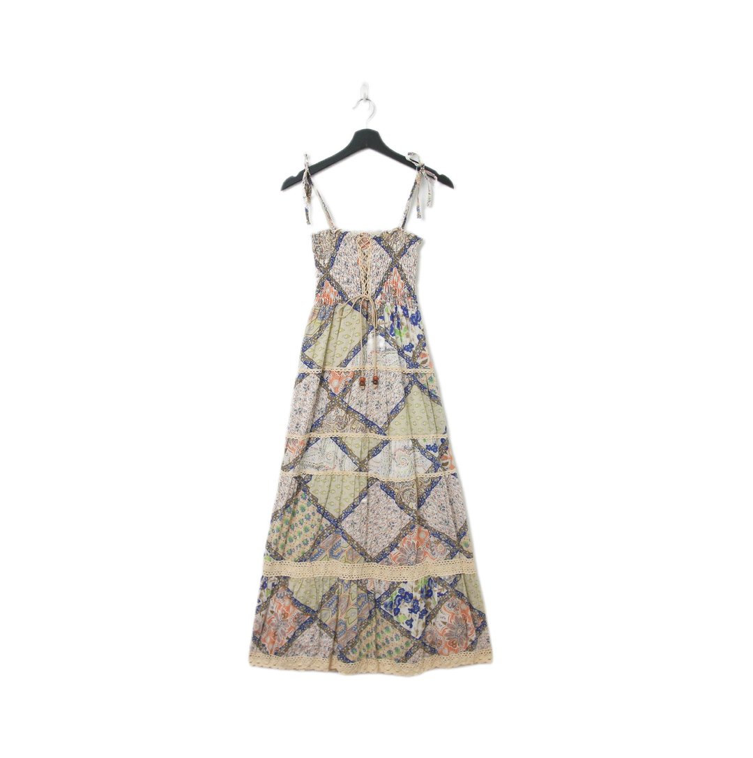 Back to Green-复古长洋装 波希米亚 民族纹Ls-37//vintage dress - 洋装/连衣裙 - 棉．麻 