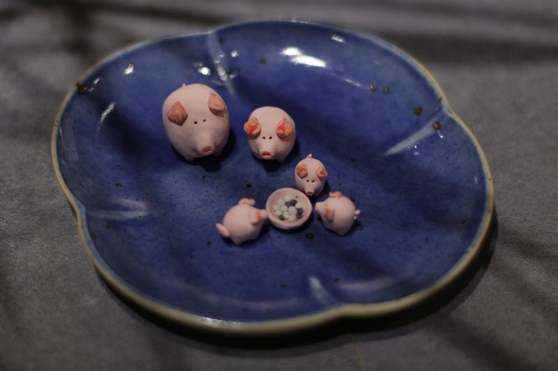 粉色小猪一家 - 摆饰 - 陶 