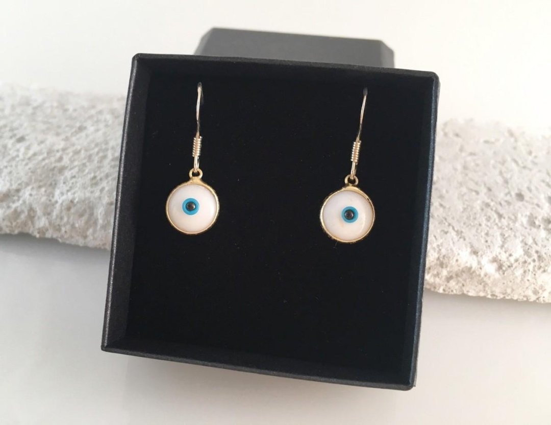 Evil Eye ◆ Evil eye amulet ◆ SV earrings / Clip-On - 耳环/耳夹 - 其他金属 