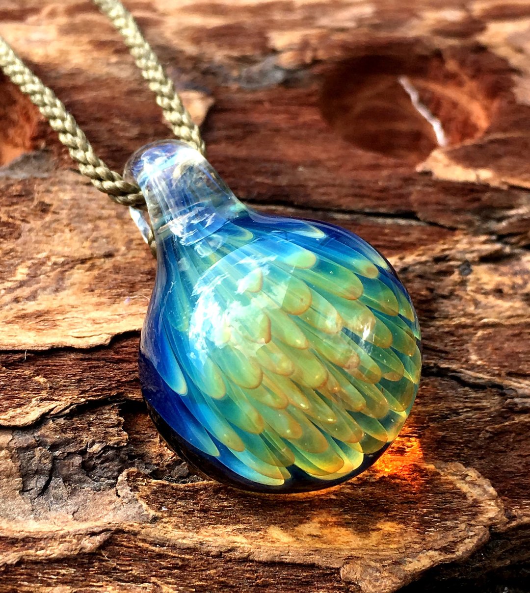 boroccus droplet tear type glass pendant - 项链 - 玻璃 蓝色