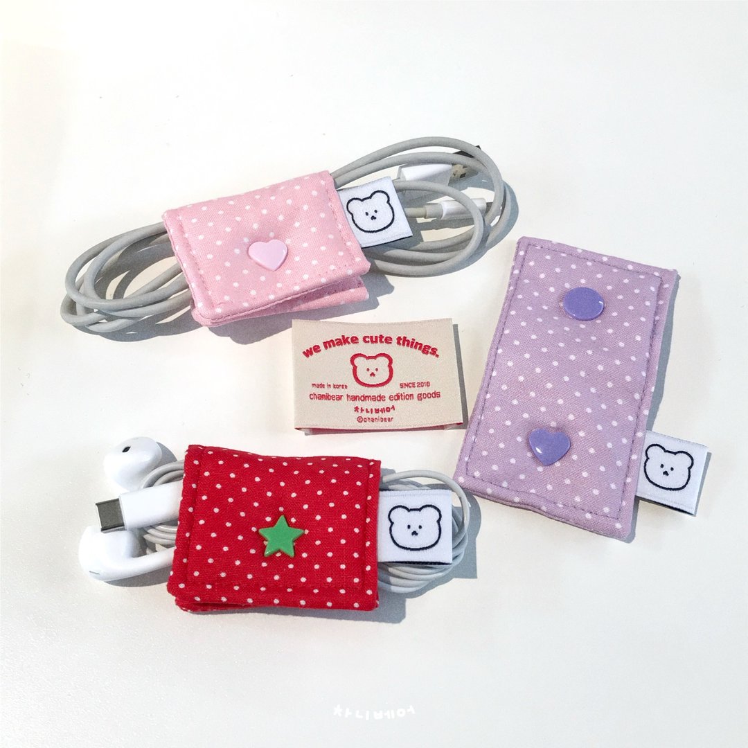 （手工制作）chanibear 舒适电缆固定器 - 卷线器/电线收纳 - 棉 多色