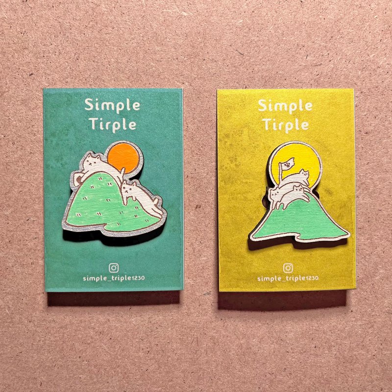 悠哉 出游  小别针 - 胸针 - 木头 橘色