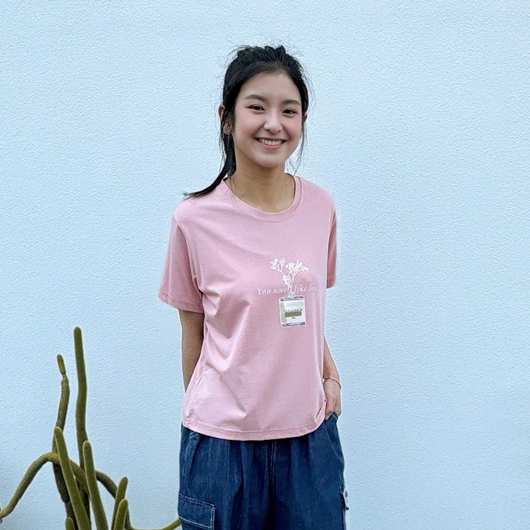 Hana Mokuba 圆领印花反折造型上衣 - 女装上衣 - 其他材质 