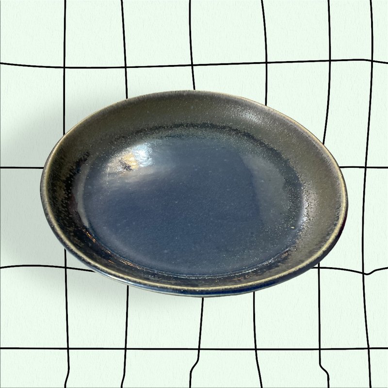 手捏平底平盘-蓝 - 盘子/餐盘/盘架 - 瓷 多色