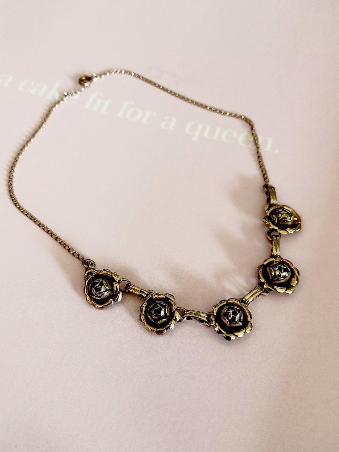 vintage jewelry 古董典雅金属蔷薇项链 - 项链 - 其他金属 
