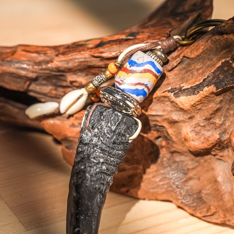 【原风艺站】头目山羊角钥匙圈 | 原住民 族服 台湾印象 丰年祭 - 钥匙链/钥匙包 - 其他材质 