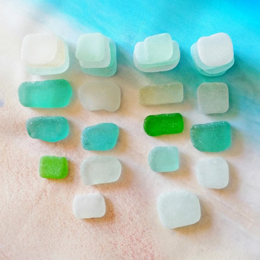 Square Sea glass Bulk Sea glass Jewelry.Genuine Sea glass decor.Beach glass - 陶艺 - 玻璃 多色