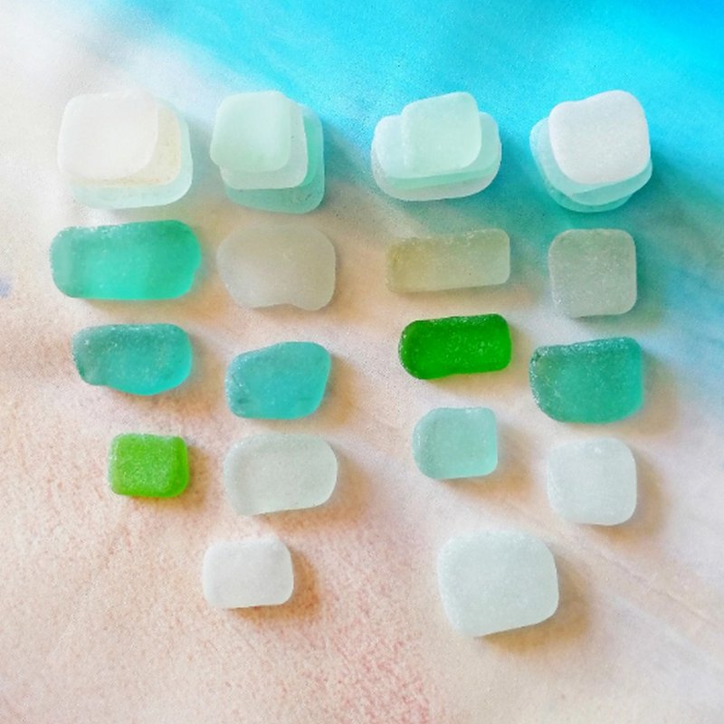 Square Sea glass Bulk Sea glass Jewelry.Genuine Sea glass decor.Beach glass - 陶艺 - 玻璃 多色