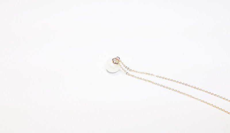 《限量优惠》限量2/剩1 多切面白球项链 - 锁骨链 - 宝石 