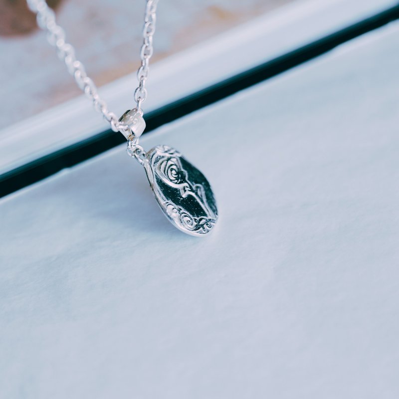 转生银饰【宝藏玫瑰】999纯银/项链吊坠/银黏土 - 项链 - 纯银 银色