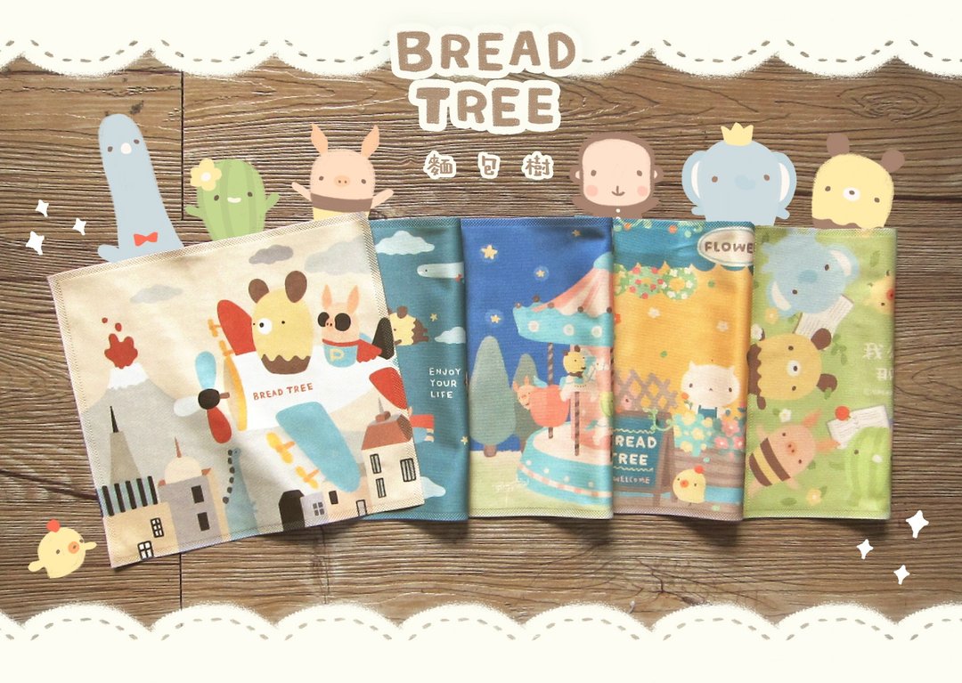【布漾】插画家 面包树 超细纤维万用擦拭布=手机=屏幕=镜片 - 眼镜盒/眼镜布 - 其他材质 多色
