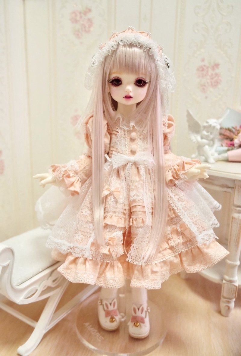 4分BJD娃衣Rosenlied Holiday 1/4巨婴杏奶油色洋装4件套装(预订) - 玩偶/公仔 - 棉．麻 