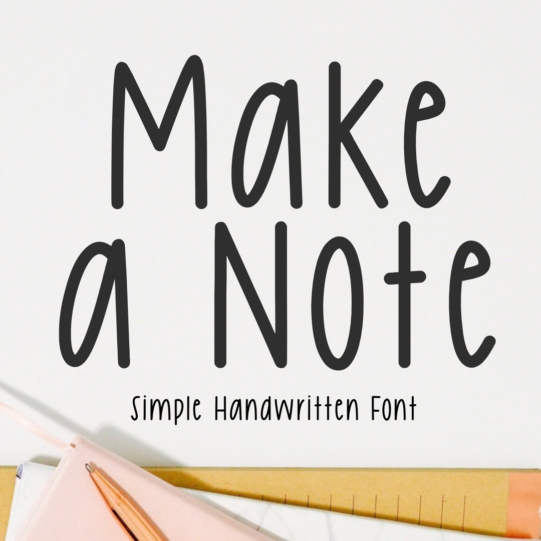 Make a Note handwritten font digital download OTF TTF - 字体设计 - 其他材质 