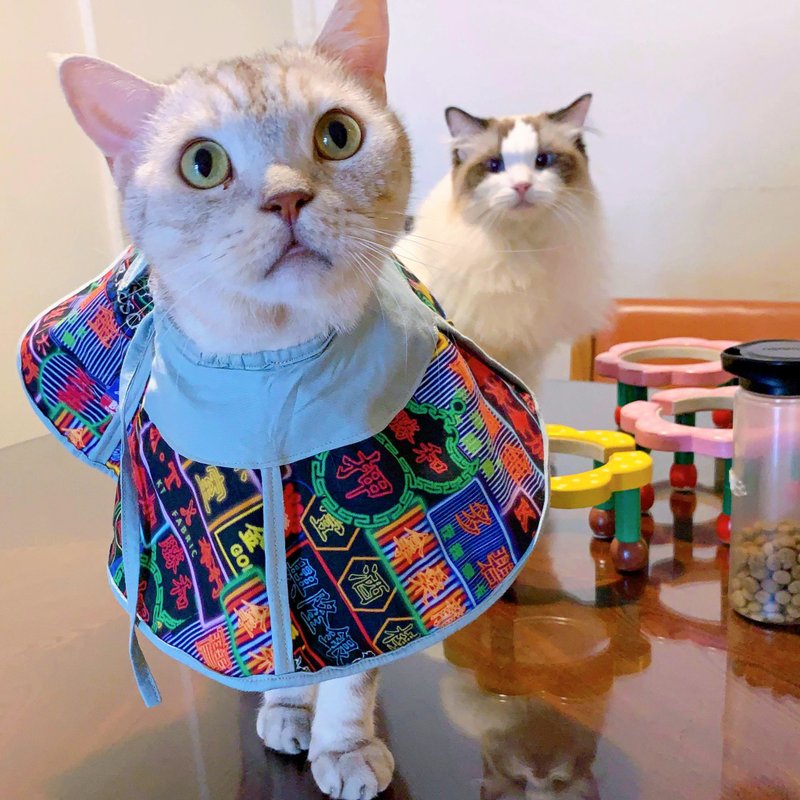 猫咪专用头套 防抓防舔 伊莉莎白项圈 - 衣/帽 - 棉．麻 多色